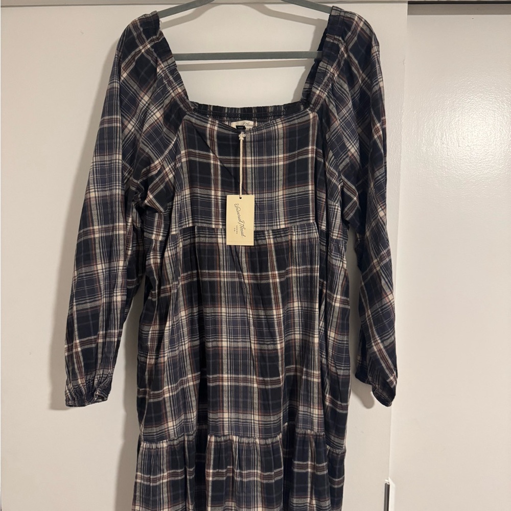 Plaid Long Sleeve Dress